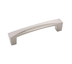 Crest Style 3-3/4 inch (96mm) Center to Center, Overall Length 4-5/16 inch Satin Nickel Kitchen Cabinet Pull/Handle