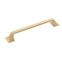 Forge Style 6-5/16 Inch (160mm) Center to Center, Overall Length 7-5/8 inch Brushed Golden Brass Kitchen Cabinet Pull/Handle
