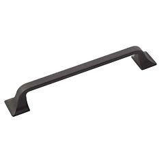Forge Style 6-5/16 Inch (160mm) Center to Center, Overall Length 7-5/8 inch Black Iron Kitchen Cabinet Pull/Handle