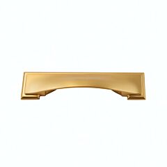 Dover 3-3/4 Inch (96mm) and 5-1/16 Inch (128mm) Center to Center, 6-13/16 Inch Overall Length Brushed Golden Brass Cabinet Pull/Handle