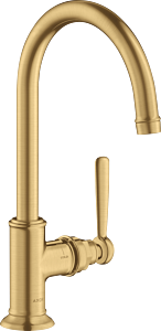 Hansgrohe AXOR Montreux Single-Hole HighArc Bathroom Faucet 210, 1.2 GPM in Brushed Gold Optic