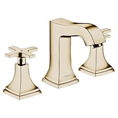 Hansgrohe Metropol Classic Widespread Faucet 110 with Cross Handles and Pop-Up Drain 1.2 GPM, Polished Nickel