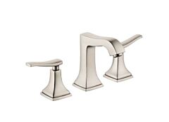 Hansgrohe Metropol Classic 1.2GPM Widespread Faucet 110 with Lever Handles and Pop-Up Drain, Brushed Nickel