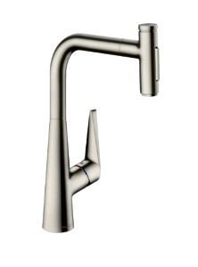 Hansgrohe Talis Select S 1.75 GPM 2-Spray Pull-Out HighArc Kitchen Faucet, Steel Optic