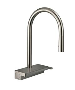 Hansgrohe Aquno Select 1.7GPM High Arch, 3-Spray Pull-Down Kitchen Faucet, Stainless Steel