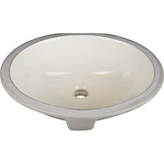  17-1/2" x 14-9/16” x 7” Oval Undermount Parchment Porcelain Single Bowl, Elements Sink