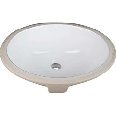 17-1/2 x 14-9/16” x 7” Oval Undermount White Porcelain Single Bowl, Elements Sink