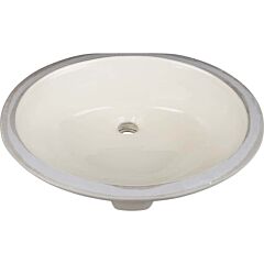 19-11/16" x 15-3/4” x 6-7/8” Oval Undermount Parchment Porcelain Single Bowl, Elements Sink