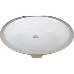 19-11/16" x 15-3/4” x 6-7/8” Oval Undermount White Porcelain Single Bowl, Elements Sink