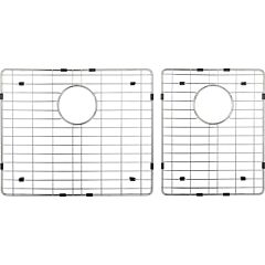 18-11/16" x 15-9/16" x 1" Stainless Steel Protective Bottom Sink Mat, Two Unequal Grids, Elements Sink 