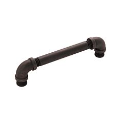 Pipeline Style 5-1/32 Inch (128mm) Center To Center, Overall Length 5-3/4 Inch Vintage Bronze Kitchen Cabinet Pull / Handle