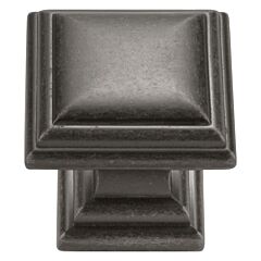 Sommerset Style Cabinet Hardware Knob, Black Nickel Vibed 1-1/8 inch length.