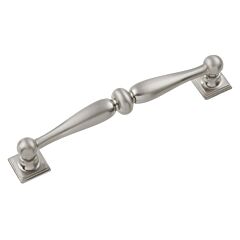 Somerset Style 5-1/32 Inch (128mm) Center to Center, Overall Length 5-13/16 Inch, Satin Nickel Kitchen Cabinet Pull/Handle