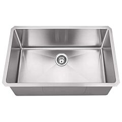 32" x 19" x 10-3/8" Stainless Steel Undermount Fabricated Kitchen Sink Single Bowl 16 Gauge, Elements Sink