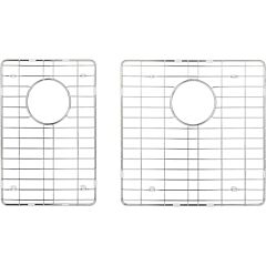 15-3/8" x 15-3/8" x 1" Stainless Steel Protective Bottom Sink Mat, Two Unequal Grids, Elements Sink