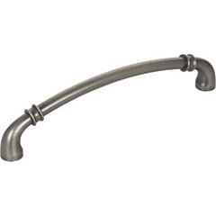 Jeffrey Alexander Marie Collection 6-5/16" (160mm) Center to Center, 6-7/8" (174.5mm) Overall Length Brushed Pewter Cabinet Pull/Handle