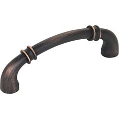 Jeffrey Alexander Marie Collection 3-3/4" (96mm) Center to Center, 4-3/8" (111mm) Overall Length Brushed Oil Rubbed Bronze Cabinet Pull/Handle