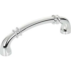 Marie Style 3-3/4 Inch (96mm) Center to Center, Overall Length 4-3/8 Inch Polished Chrome Kitchen Cabinet Pull/Handle