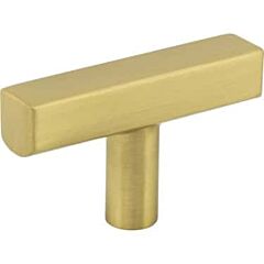 Jeffrey Alexander Dominique Collection 2" (51mm) Overall Length, Brushed Gold T-Bar Cabinet Hardware Knob