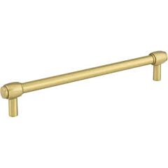 Jeffrey Alexander Hayworth Collection 7-9/16" (192mm) Center to Center, 8-1/2" (216mm) Overall Length Brushed Gold Cabinet Pull/Handle