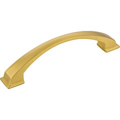 Roman Brushed Gold 5" (128mm) Center to Center, Overall Length 6-1/4" Cabinet Hardware Pull/Handle, Jeffrey Alexander