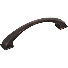 Roman Brushed Oil Rubbed Bronze 5" (128mm) Center to Center, Overall Length 6-1/4" Cabinet Hardware Pull/Handle, Jeffrey Alexander