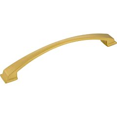 Jeffrey Alexander Roman Collection 7-9/16" (192mm) Center to Center, 8-3/4" (222mm) Overall Length Brushed Gold Cabinet Pull/Handle
