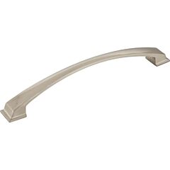 Jeffrey Alexander Roman Collection 7-9/16" (192mm) Center to Center, 8-3/4" (222mm) Overall Length Satin Nickel Cabinet Pull/Handle