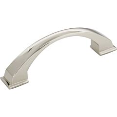 Roman Polished Nickel 3-3/4" (96mm) Center to Center, Overall Length 4-15/16" Cabinet Hardware Pull/Handle, Jeffrey Alexander
