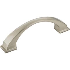 Jeffrey Alexander Roman Collection 3-3/4" (96mm) Center to Center, 4-15/16" (125.5mm) Overall Length Satin Nickel Cabinet Pull/Handle