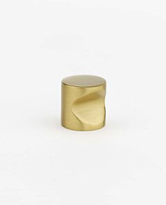 Alno Contemporary Series 3/4" (19mm) Diameter Cylindrical Knob 3/4" (19mm) Projection in Satin Brass Finish