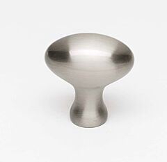 Alno Contemporary Series 1-1/4" (32mm) x 3/4" (19mm) Overall Dimension Oval Cabinet Knob 1/2" (13mm) Base Diameter 1-1/4" (32mm) Projection in Satin Nickel Finish