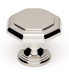 Alno Contemporary Series 1-1/8" (29mm) Overall Length Geometric Cabinet Knob 11/16" (17.5mm) Base Diameter 1" (25.4mm) Projection in Polished Nickel Finish
