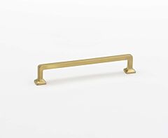 Alno Millennium 6 Inch Center to Center, 6 5/8 Inch Overall Length Satin Brass Cabinet Hardware Pull / Handle