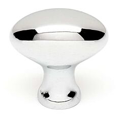 Alno Contemporary Series 1-1/4" (32mm) x 3/4" (19mm) Overall Dimension Oval Cabinet Knob 1/2" (13mm) Base Diameter 1-1/4" (32mm) Projection in Polished Chrome Finish