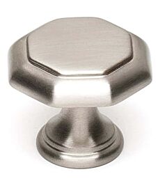 Alno Contemporary Series 1-1/8" (29mm) Overall Length Geometric Cabinet Knob 11/16" (17.5mm) Base Diameter 1" (25.4mm) Projection in Satin Nickel Finish