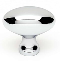 Alno Contemporary Series 1-3/8" (35mm) x 7/8" (22mm) Overall Dimension Oval Cabinet Knob 9/16" (14mm) Base Diameter 1-1/4" (32mm) Projection in Polished Chrome Finish