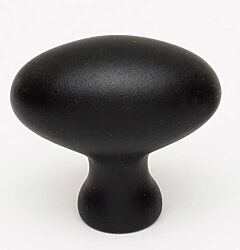 Alno Contemporary Series 1-3/8" (35mm) x 7/8" (22mm) Overall Dimension Oval Cabinet Knob 9/16" (14mm) Base Diameter 1-1/4" (32mm) Projection in Matte Black Finish
