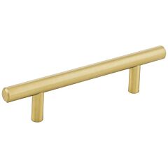 Naples Style 3-3/4 Inch (96mm) Center to Center, Overall Length 6-1/8 Inch Brushed Gold Bar Pull/Handle