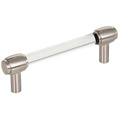 Carmen Style 3-3/4 Inch (96mm) Center to Center, Overall Length 4-3/4 Inch Satin Nickel Cabinet Pull/Handle