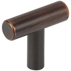 Naples Style Cabinet Hardware "T" Knob, Dark Brushed Bronze 1-9/16 Inch Overall Length