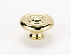 Alno Rope Collection 1-3/4" (44mm) Diameter Cabinet Mushroom Knob 3/4" (19mm) Base Diameter 1" (25.4mm) Projection, in Polished Brass Finish