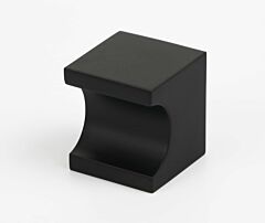 Alno Contemporary Series 1" (25.4mm) Length Cube Block Finger Pull 1" (25.4mm) Projection in Matte Black Finish