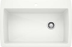 Blanco Diamond 33-1/2" x 22" x 9-1/2" Drop-in/Undermount, White, Super Single Bowl Kitchen Sink