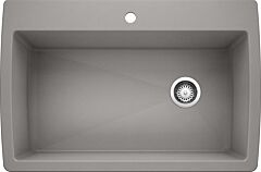 Blanco Diamond 33-1/2" x 22" x 9-1/2" Drop-in/Undermount, Metalic Gray, Super Single Bowl Kitchen Sink