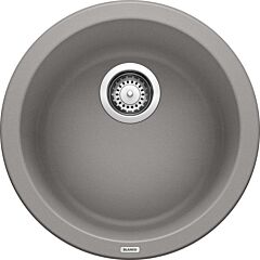 Blanco Rondo 17-3/4" Diameter, 6-5/8" Depth Round Bowl, Dual Mount, Metallic Gray Silgranit Bar Sink