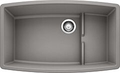 Blanco Performa Cascade 32" x 19-1/2" x 10" Bowl, Undermount, Metallic Gray Silgranit Kitchen Sink