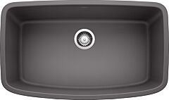 Blanco Valea 32" x 19" x 9-1/2" Under-mount Super Single Bowl, Cinder Silgranit Kitchen Sink