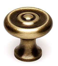 Alno Rope Collection 1" (25.4mm) Diameter Cabinet Mushroom Knob 9/16" (14mm) Base Diameter 7/8" (22mm) Projection, in Antique English Finish