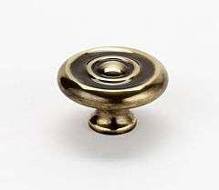 Alno Rope Collection 1-1/4" (32mm) Diameter Cabinet Mushroom Knob 5/8" (16mm) Base Diameter 1" (25.4mm) Projection, in Polished Antique Finish